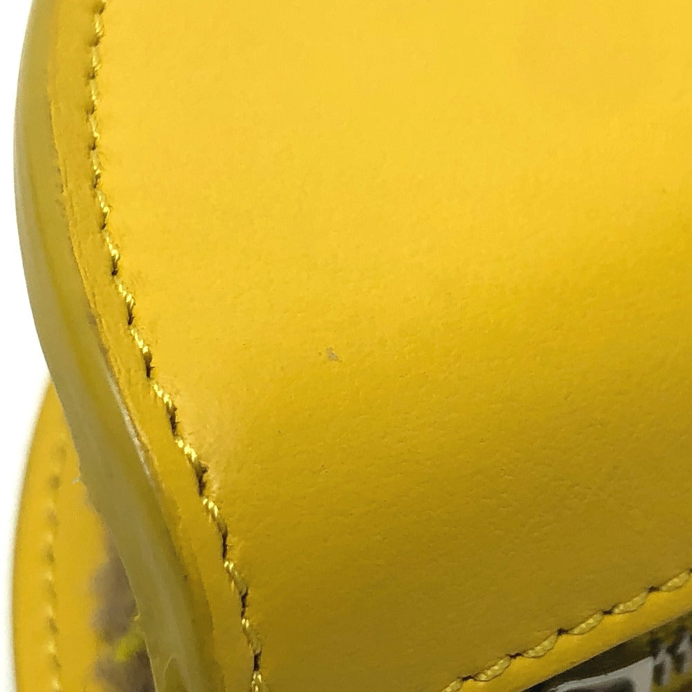 FENDI Bag charm 7AR706 leather yellow taco motif Coin case Women Used