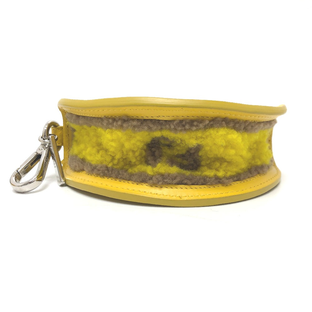 FENDI Bag charm 7AR706 leather yellow taco motif Coin case Women Used