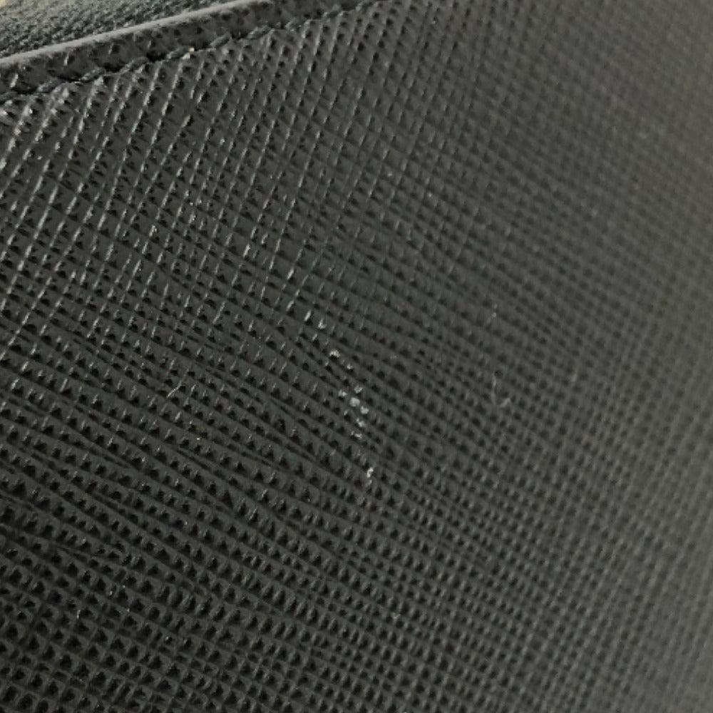 PRADA Long Wallet Purse 2ML506 saffiano leather black Triangle logo Zip Around Women Used
