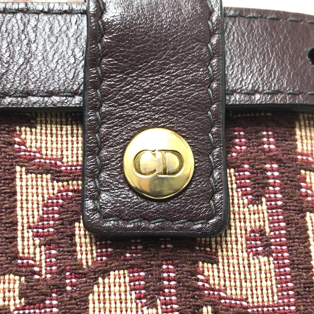 Christian Dior Sling bag Canvas leather Bordeaux Trotter SADDLE belt pouch Women Used