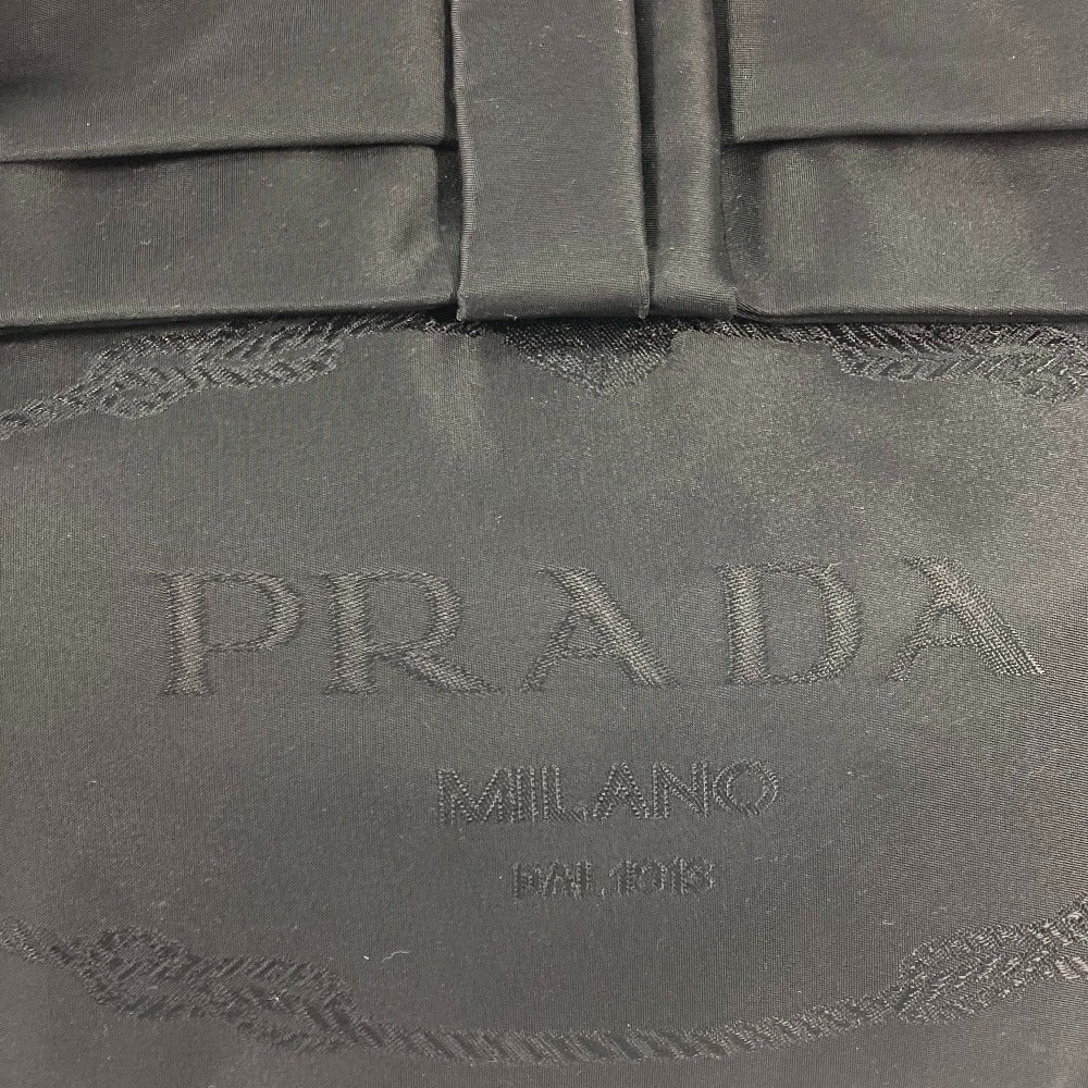 PRADA Tote Bag 1BG068 Nylon / leather black Triangle logo plate ribbon Women Used