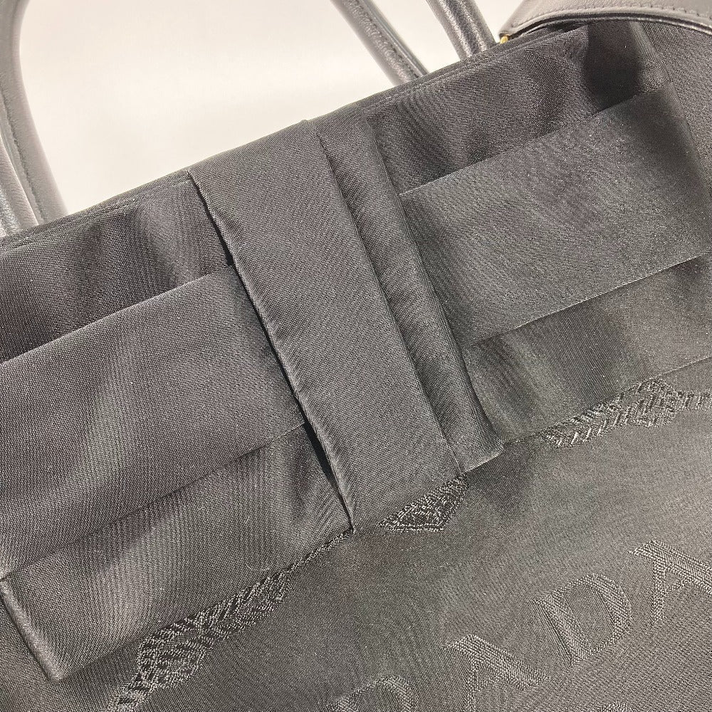 PRADA Tote Bag 1BG068 Nylon / leather black Triangle logo plate ribbon Women Used