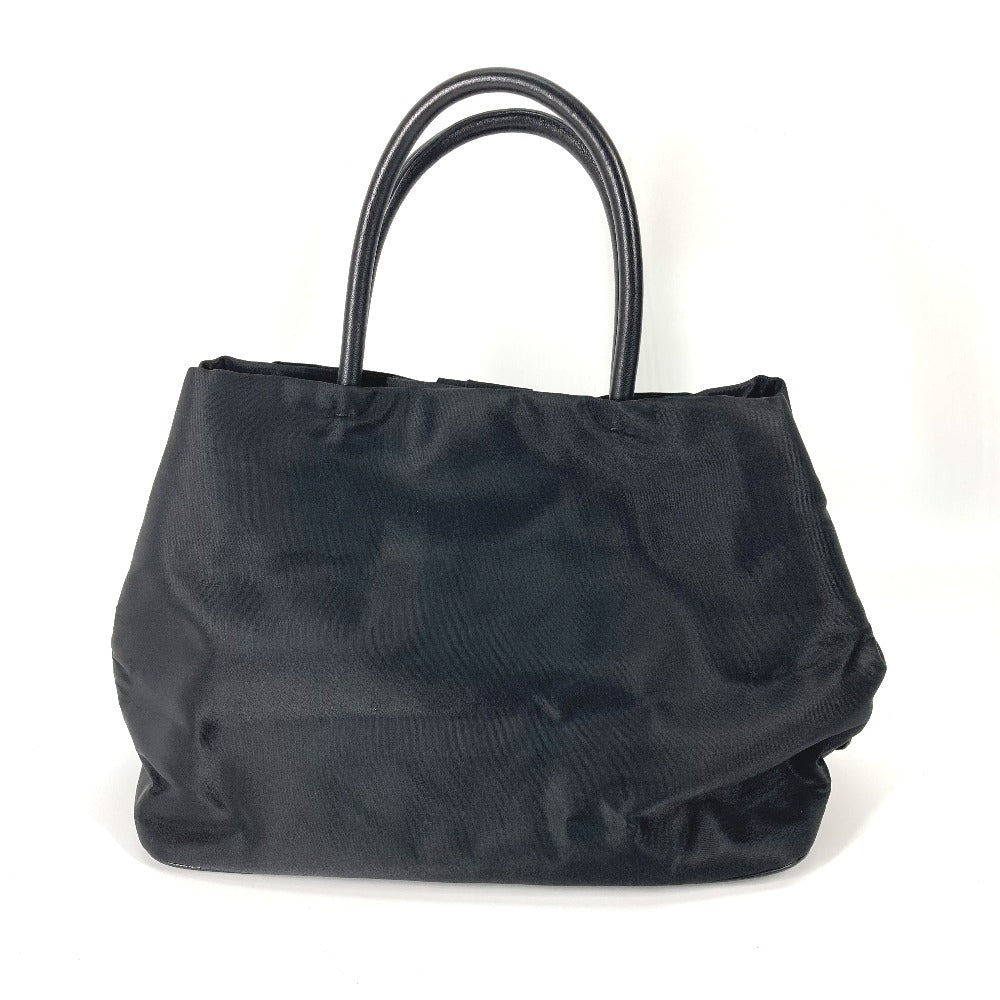 PRADA Tote Bag 1BG068 Nylon / leather black Triangle logo plate ribbon Women Used