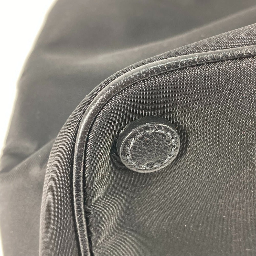 PRADA Tote Bag 1BG068 Nylon / leather black Triangle logo plate ribbon Women Used