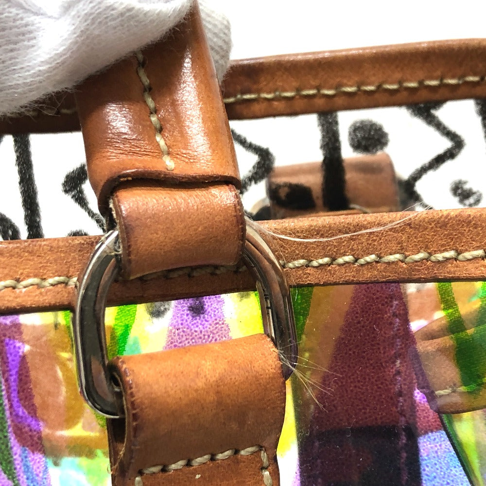 PRADA Tote Bag BR2515 Plastics/Leather multicolor Venetian print Women Used