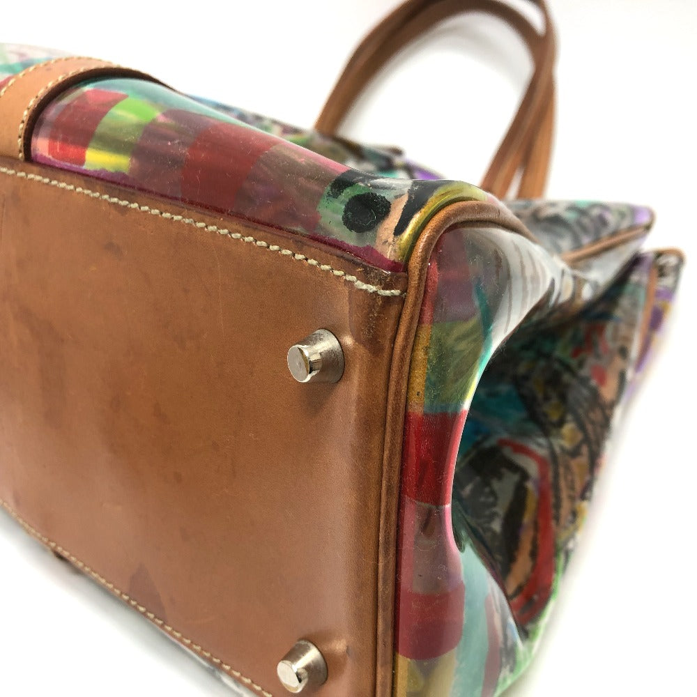 PRADA Tote Bag BR2515 Plastics/Leather multicolor Venetian print Women Used