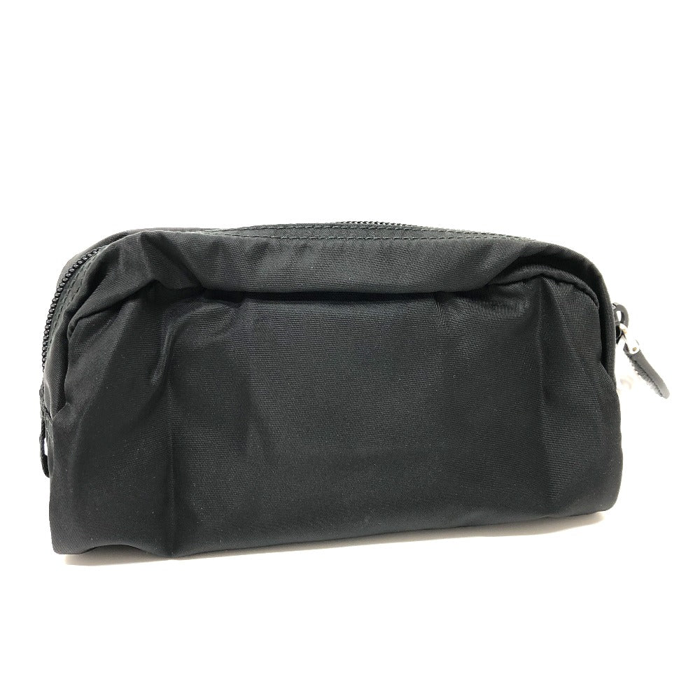 PRADA Pouch 1NA350 Nylon black Triangle logo Women Used