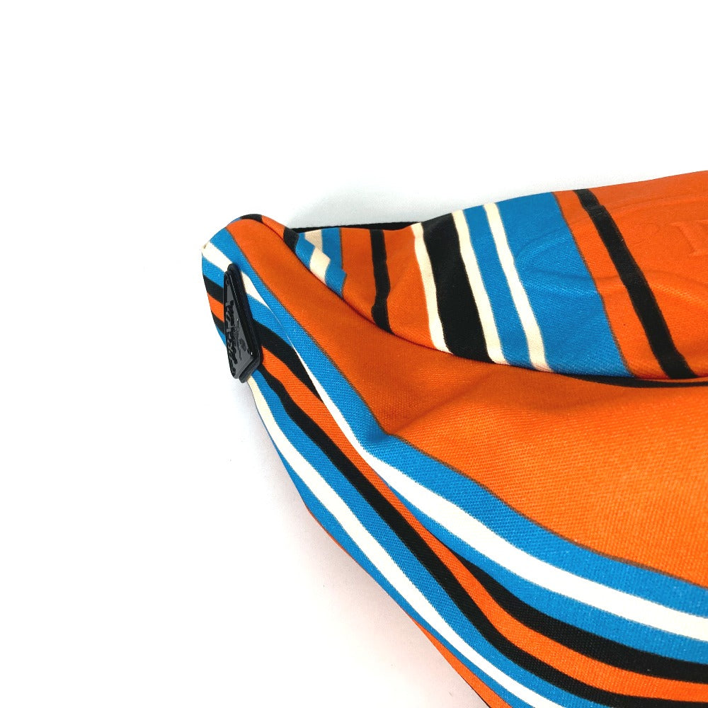 PRADA Shoulder Bag 2VY007 canvas Orange stripe Triangle Bayadere
