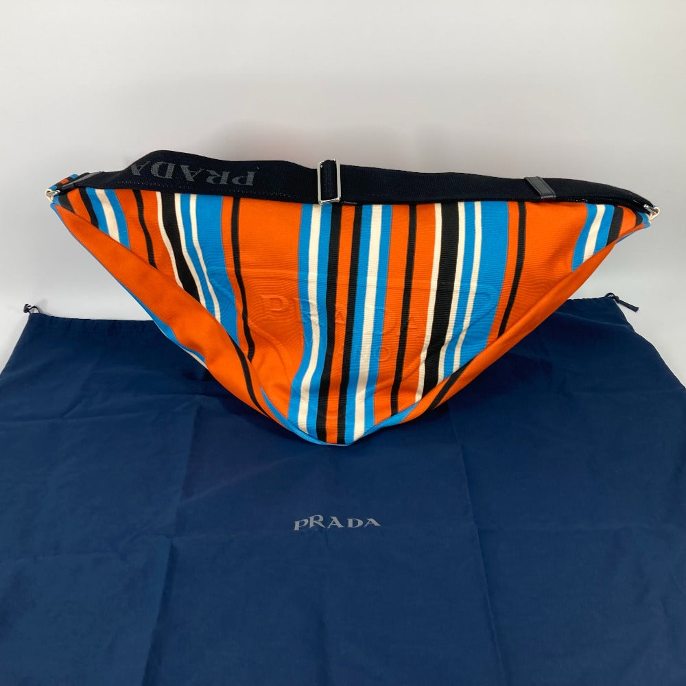 PRADA Shoulder Bag 2VY007 canvas Orange stripe Triangle Bayadere