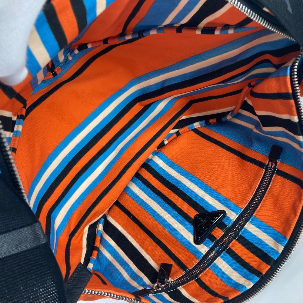 PRADA Shoulder Bag 2VY007 canvas Orange stripe Triangle Bayadere