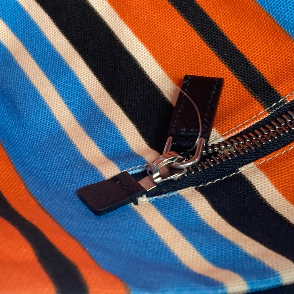 PRADA Shoulder Bag 2VY007 canvas Orange stripe Triangle Bayadere