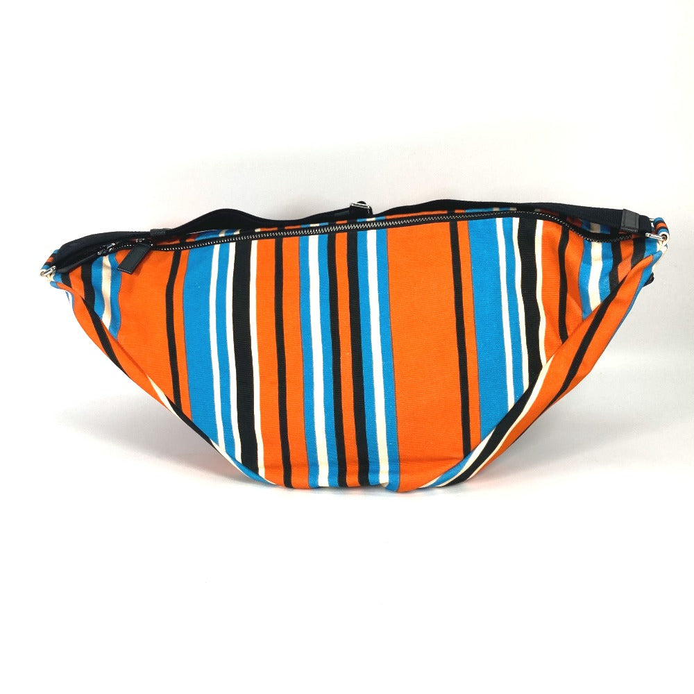 PRADA Shoulder Bag 2VY007 canvas Orange stripe Triangle Bayadere