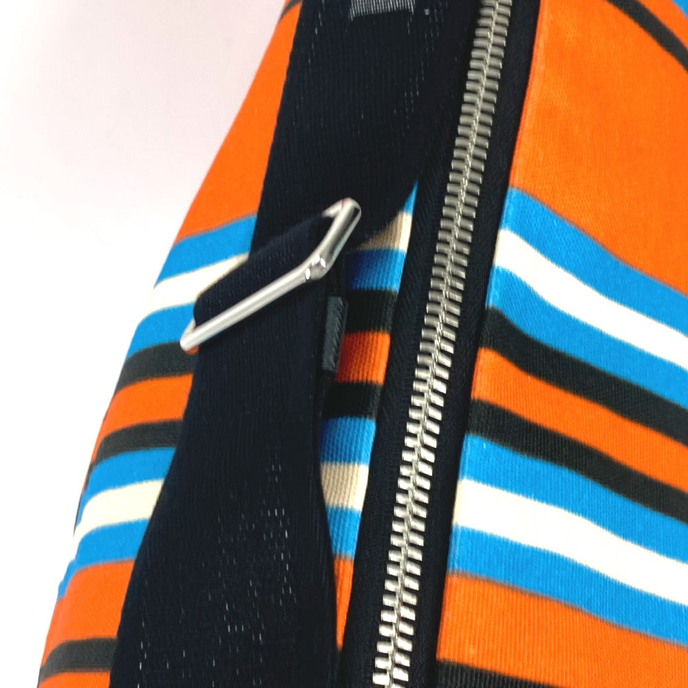 PRADA Shoulder Bag 2VY007 canvas Orange stripe Triangle Bayadere