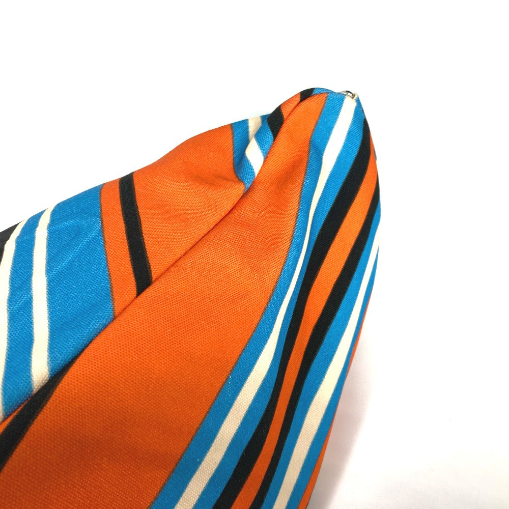 PRADA Shoulder Bag 2VY007 canvas Orange stripe Triangle Bayadere