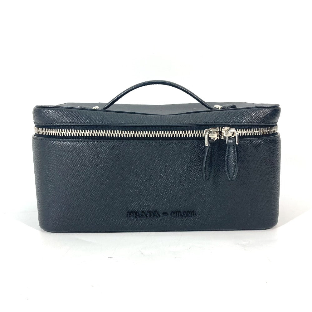 PRADA Handbag 1NJ003 saffiano leather black Bags, makeup boxes, makeup pouches Vanity bag Women Used