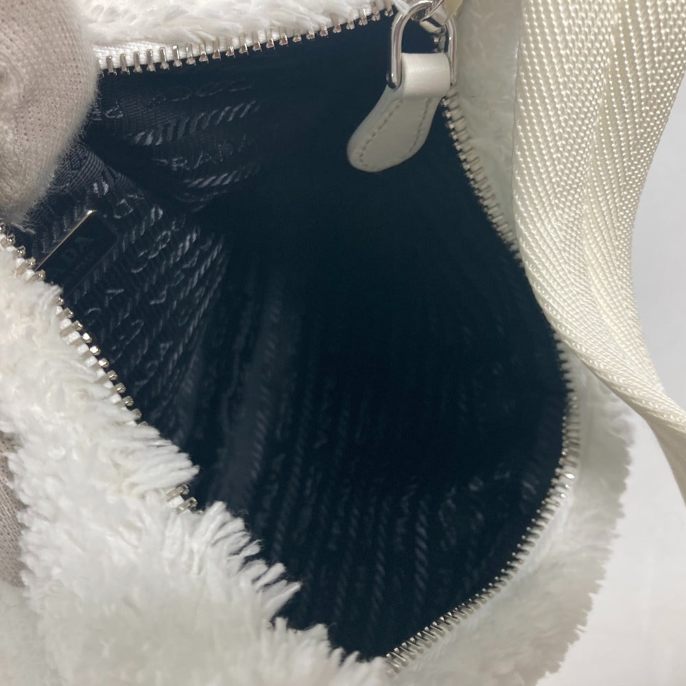 PRADA Tote Bag 1NE515 fabric white terry mini Re-Edition 2000 SPUGNA logo bag Women Used