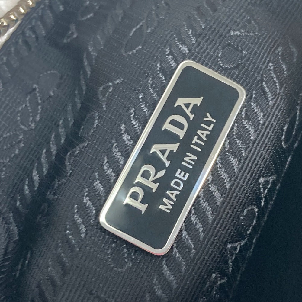 PRADA Tote Bag 1NE515 fabric white terry mini Re-Edition 2000 SPUGNA logo bag Women Used