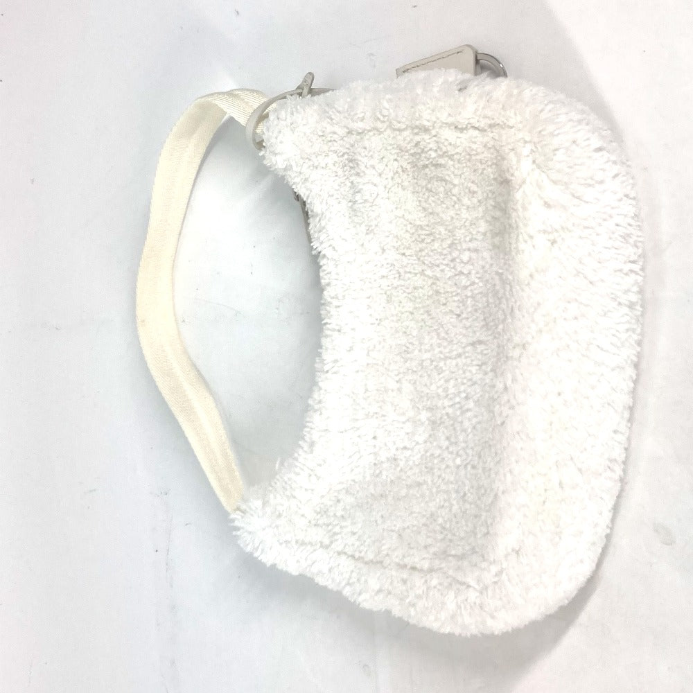 PRADA Tote Bag 1NE515 fabric white terry mini Re-Edition 2000 SPUGNA logo bag Women Used