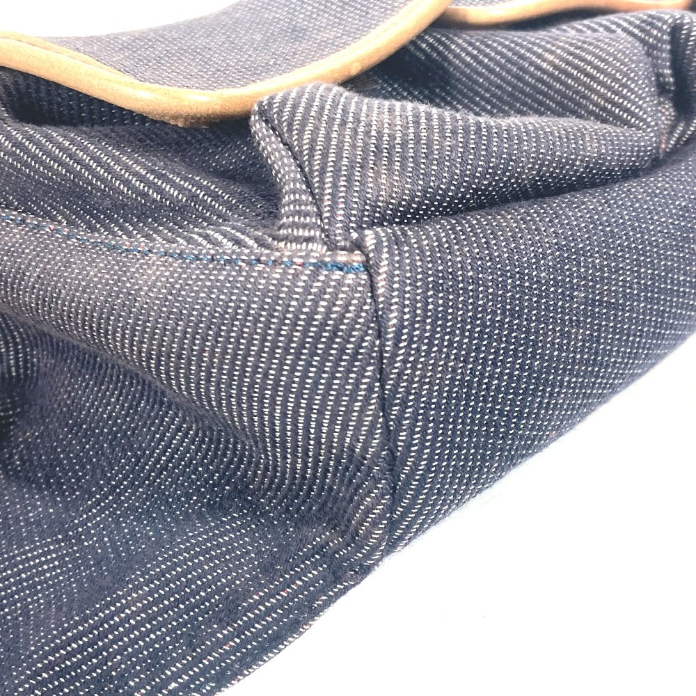FENDI Sling bag Leather / canvas blue Denim Rainbow logo FF Women Used