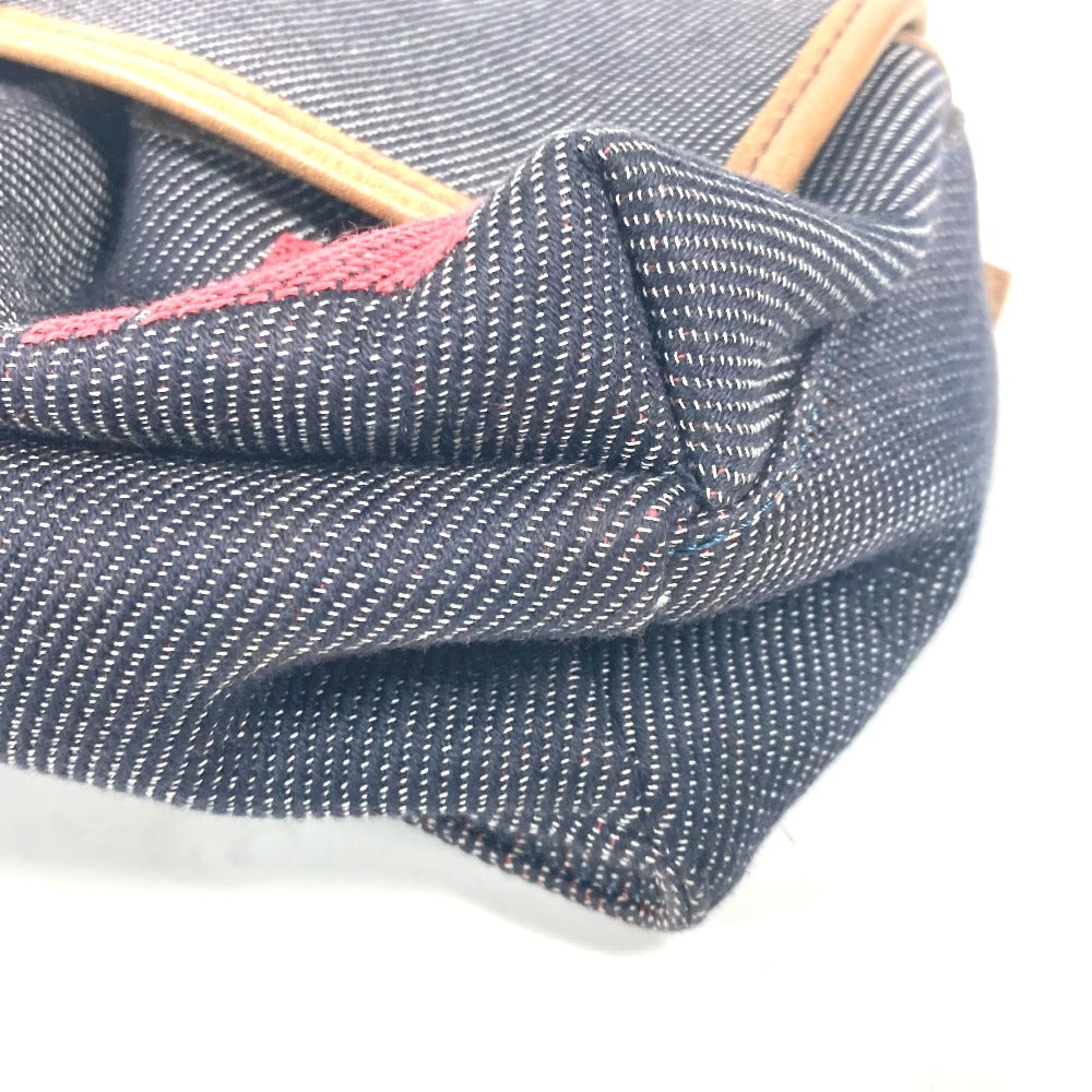FENDI Sling bag Leather / canvas blue Denim Rainbow logo FF Women Used