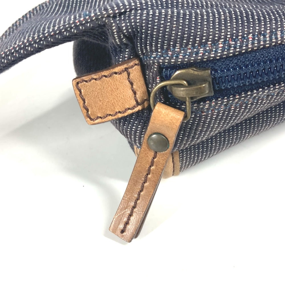 FENDI Sling bag Leather / canvas blue Denim Rainbow logo FF Women Used