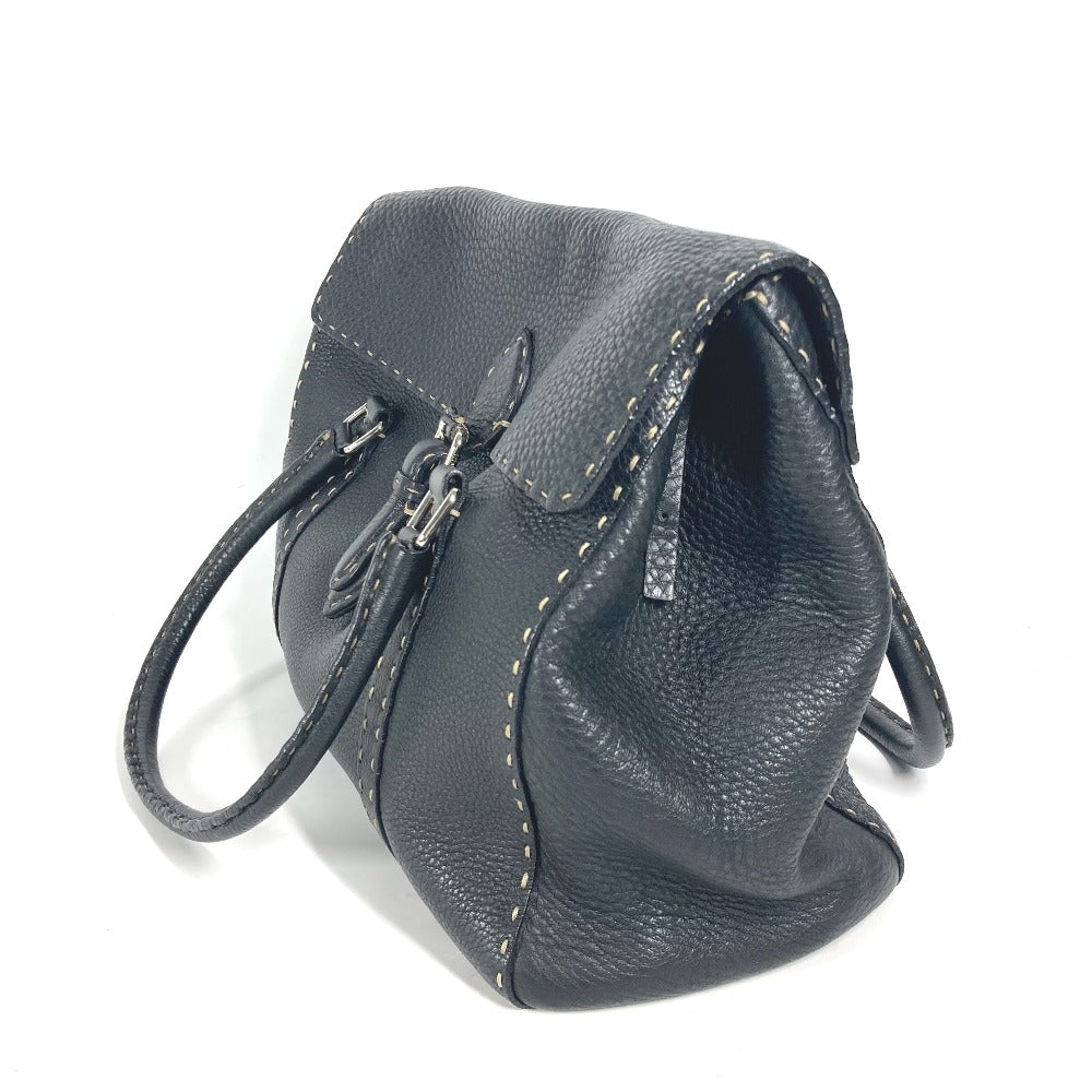FENDI Shoulder Bag leather black vintage Celeria Women Used