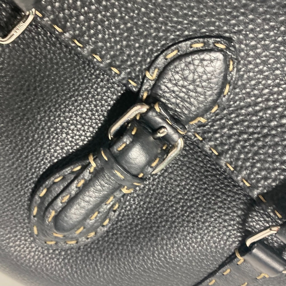 FENDI Shoulder Bag leather black vintage Celeria Women Used