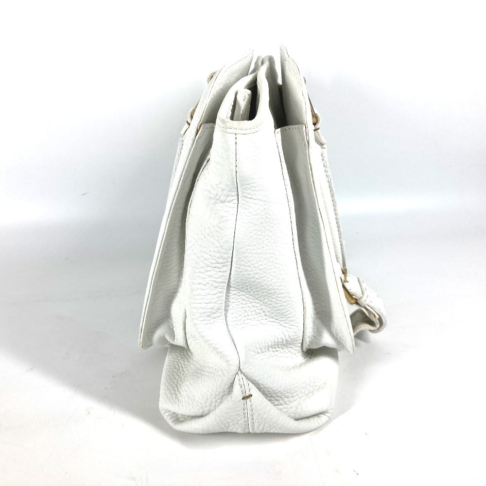 FENDI Shoulder Bag 8BN167 Roman leather white Horse Selleria logo Women Used