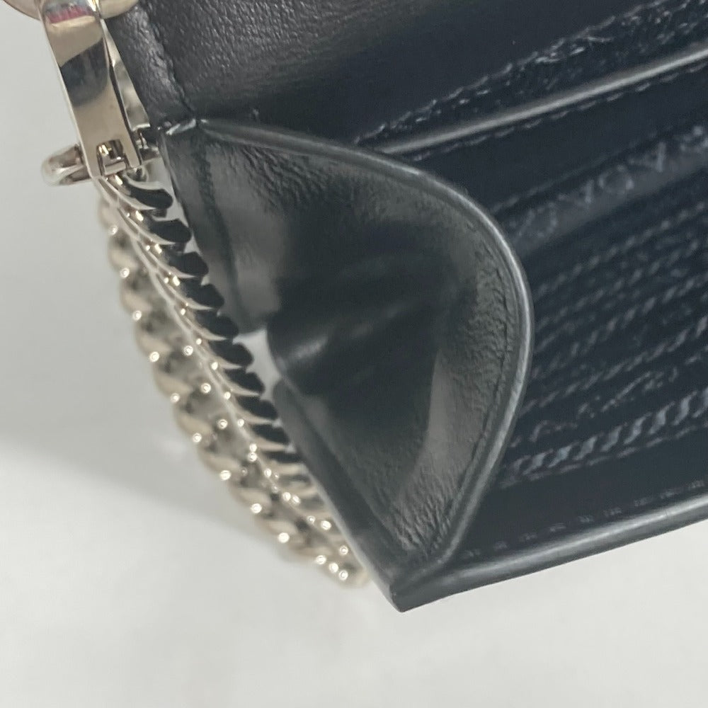 PRADA Shoulder Bag 1BD067 leather black 2WAY bag Chain Crystal rhinestones Women Used