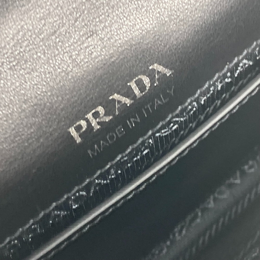 PRADA Shoulder Bag 1BD067 leather black 2WAY bag Chain Crystal rhinestones Women Used