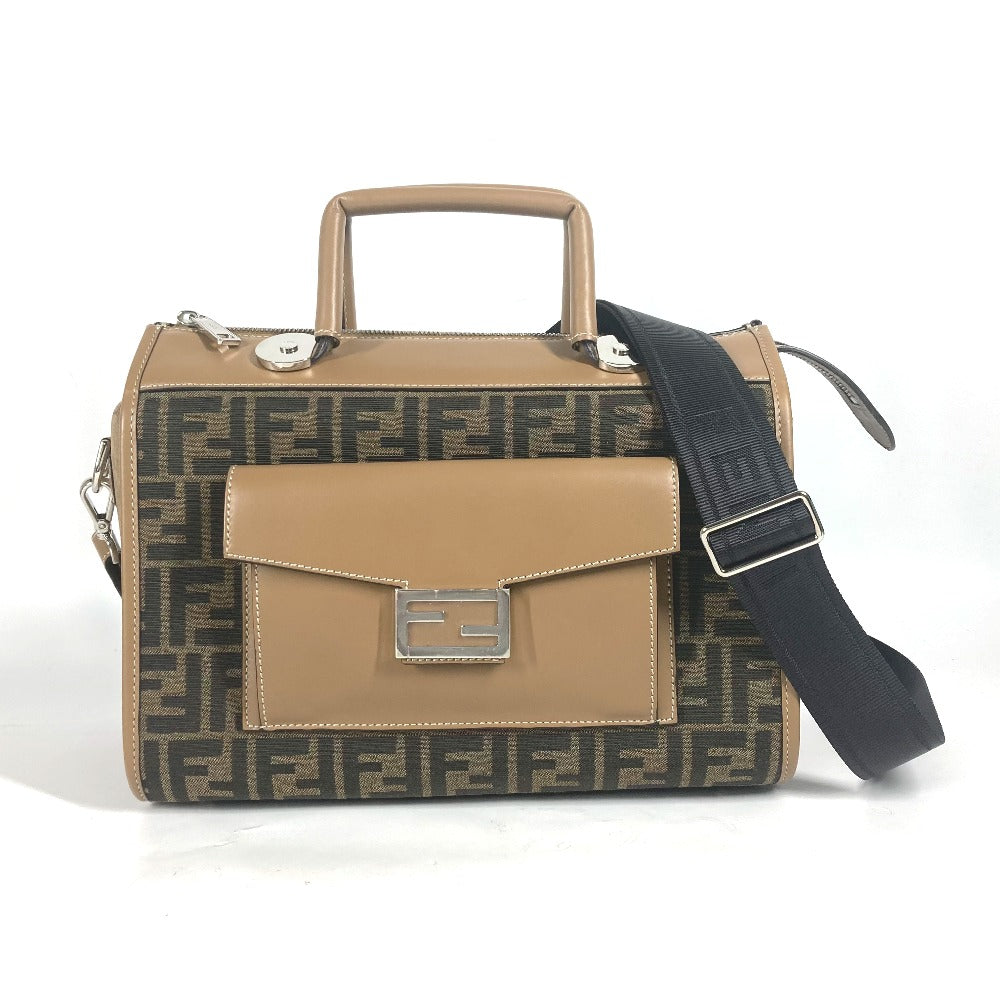 FENDI Handbag 7VA571 Canvas / leather Brown Zucca SOFT TRUNK unisex(Unisex) Used