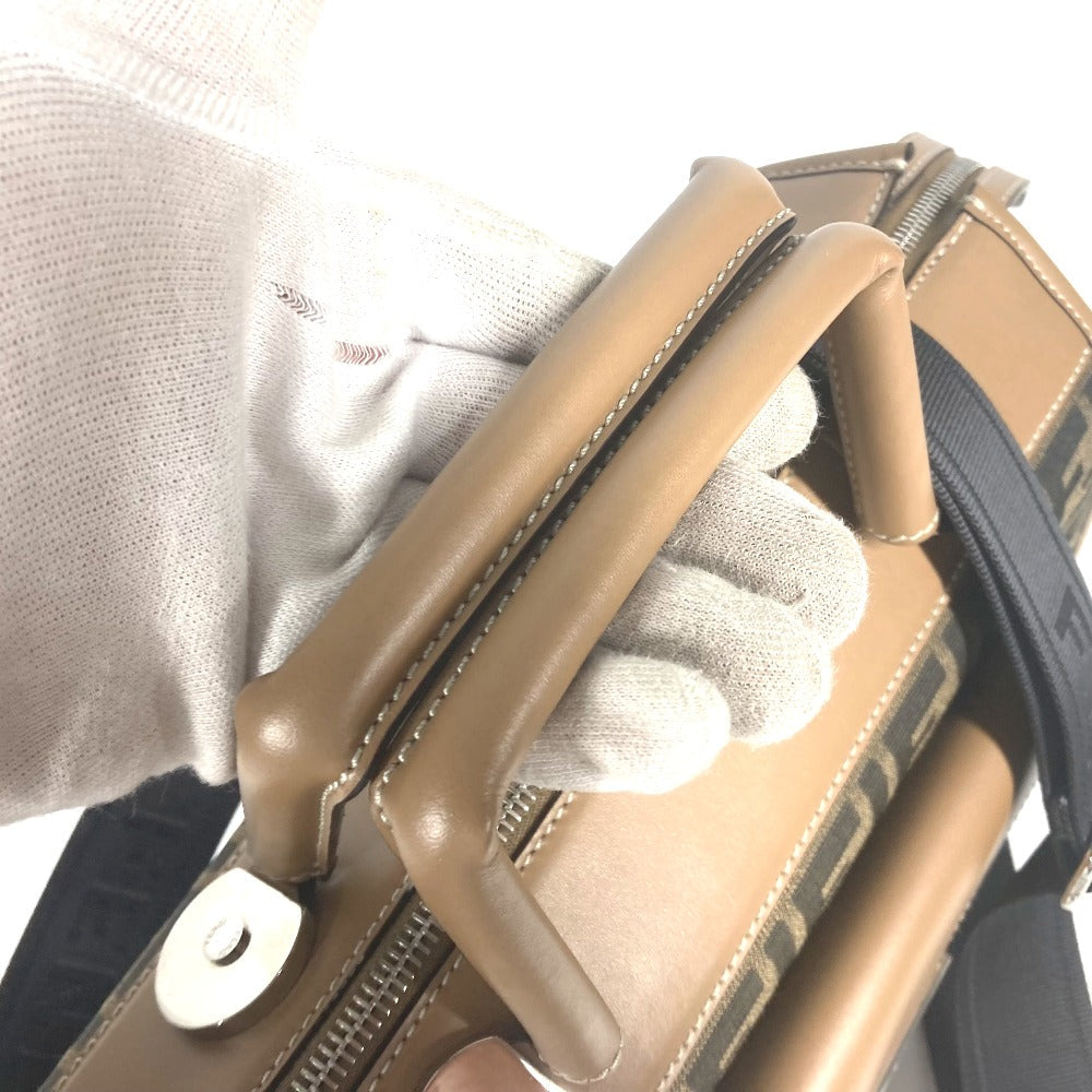 FENDI Handbag 7VA571 Canvas / leather Brown Zucca SOFT TRUNK unisex(Unisex) Used