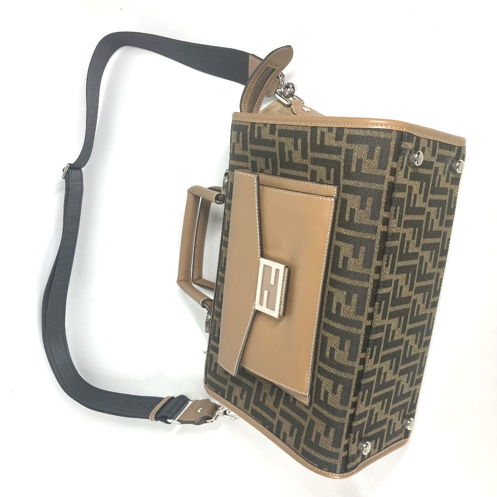 FENDI Handbag 7VA571 Canvas / leather Brown Zucca SOFT TRUNK unisex(Unisex) Used