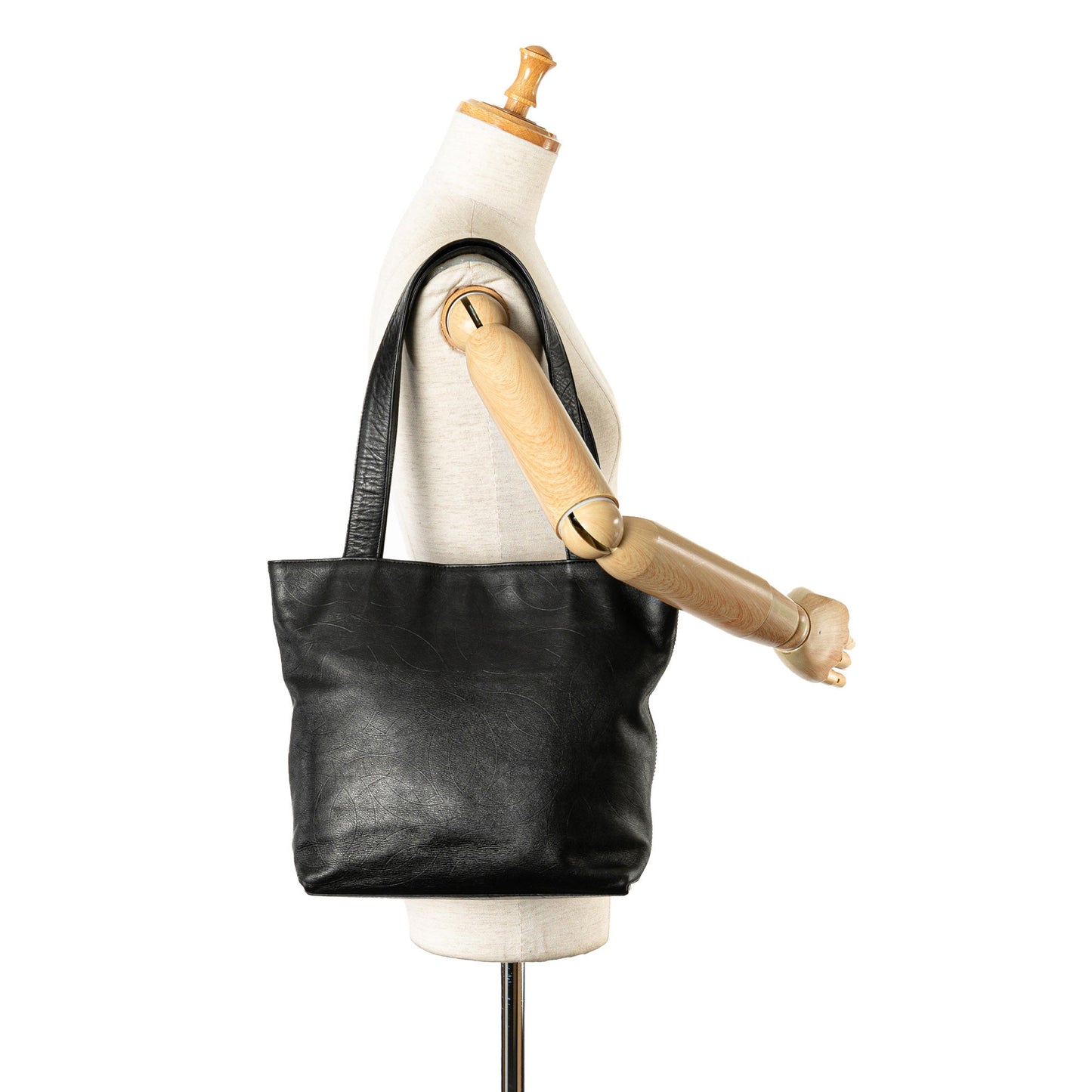 Black Chanel Embossed Lambskin CC Tote