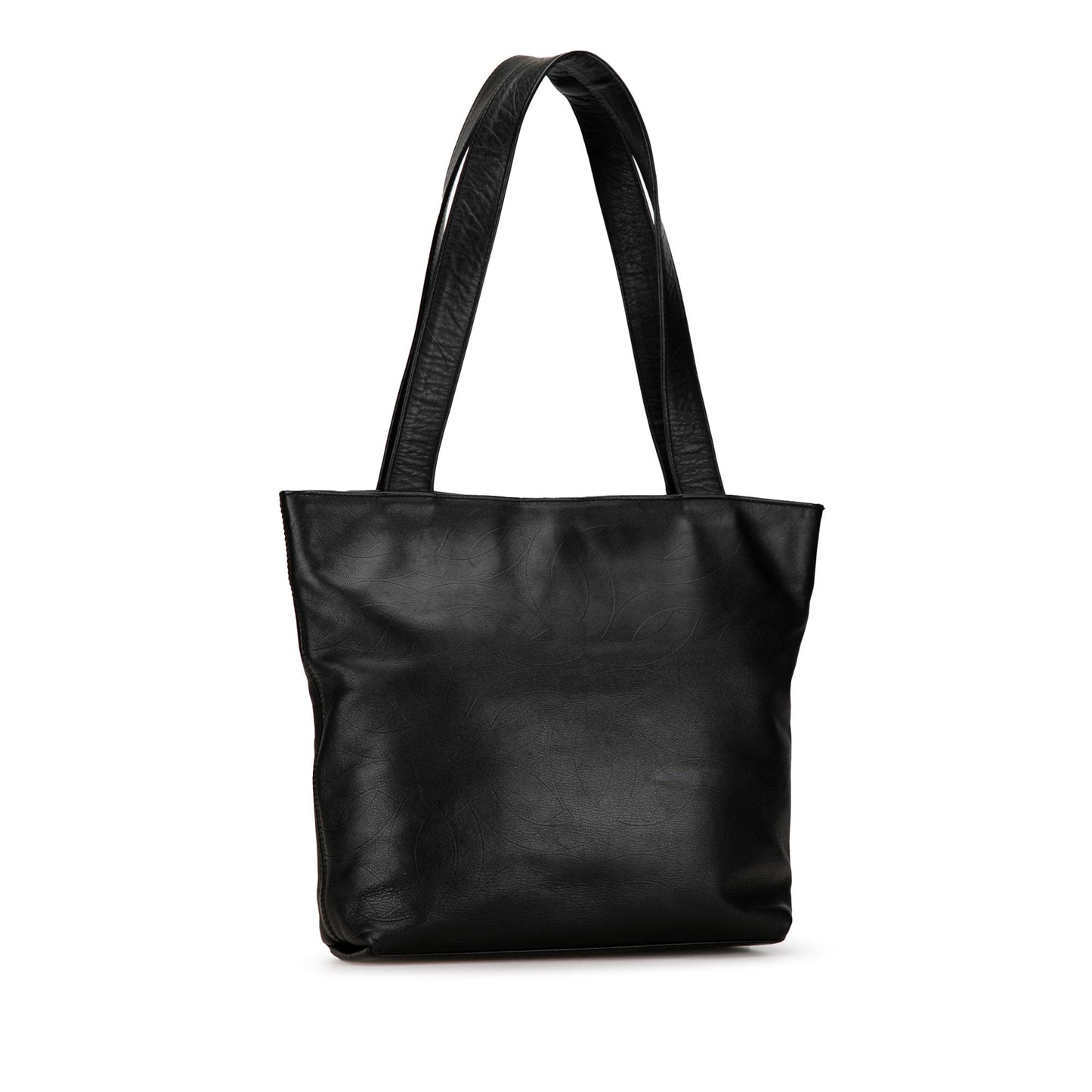 Black Chanel Embossed Lambskin CC Tote