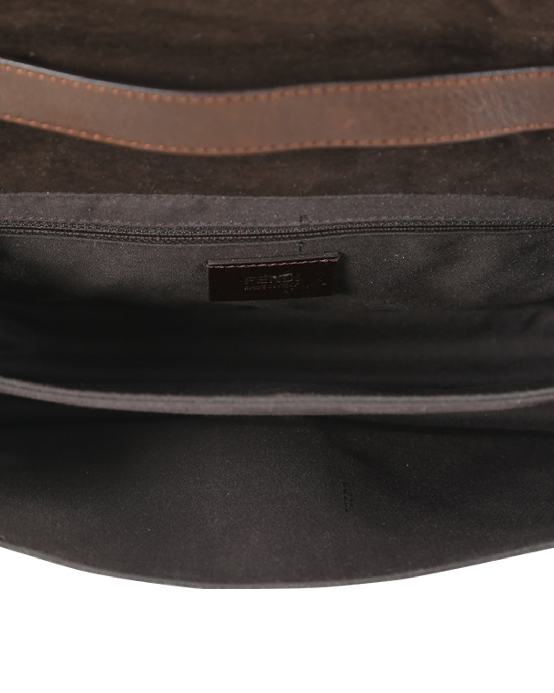 FENDI Brown Leather and Animal Print Pony Hair Crossbody Bag