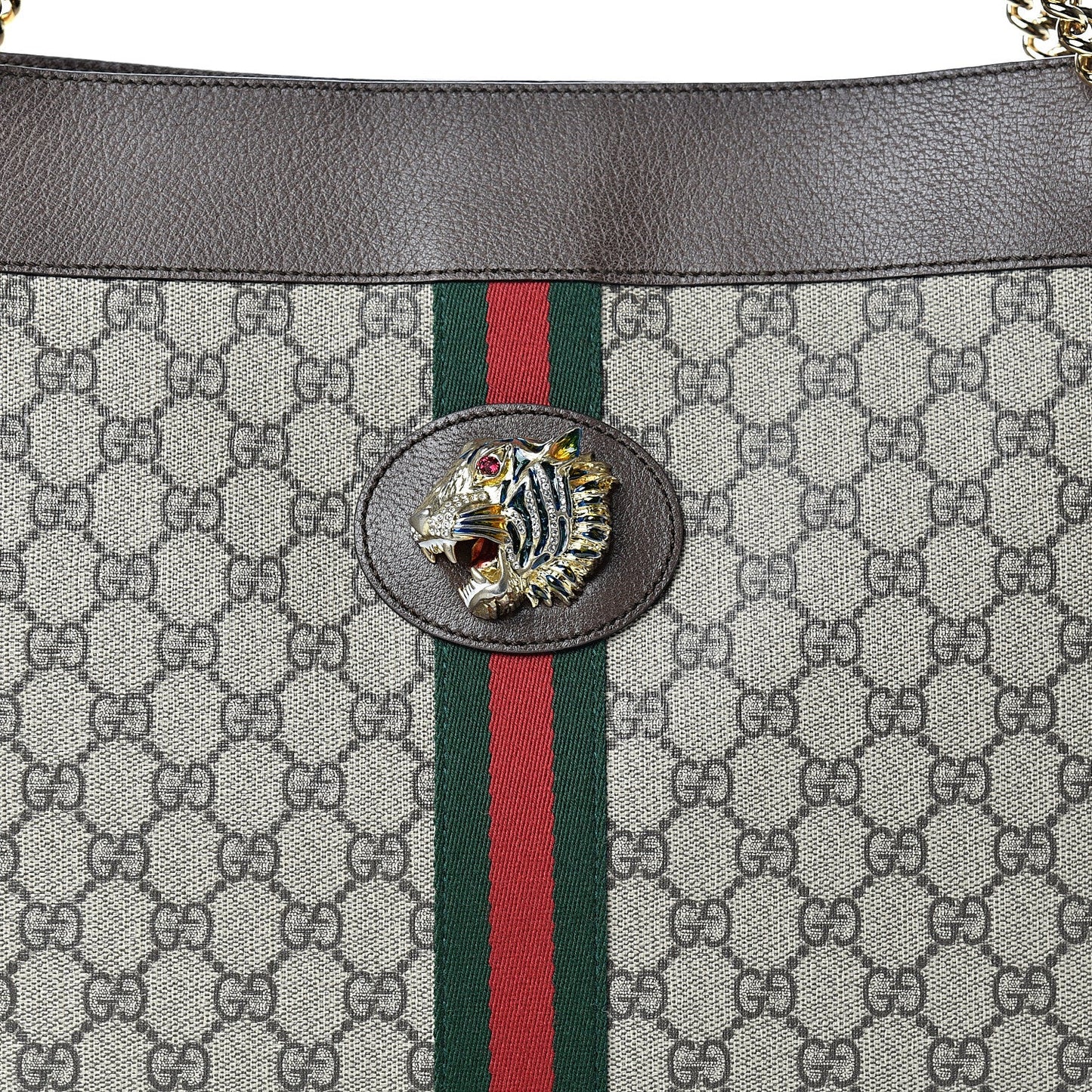 GUCCI GG SUPREME MONOGRAM LARGE RAJHA TOTE BAG