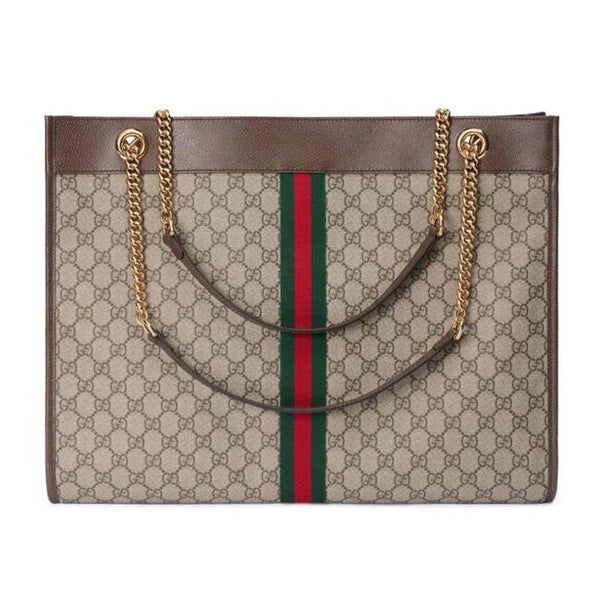 GUCCI GG SUPREME MONOGRAM LARGE RAJHA TOTE BAG