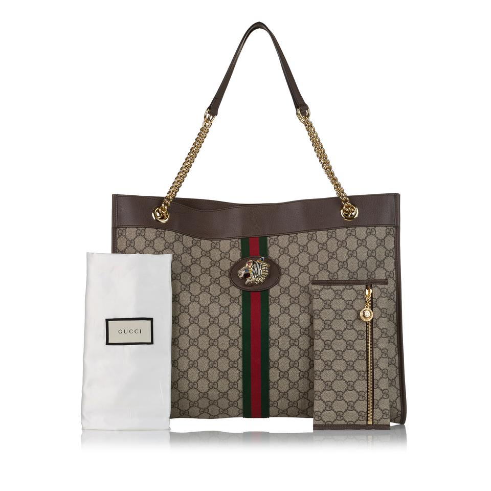 GUCCI GG SUPREME MONOGRAM LARGE RAJHA TOTE BAG