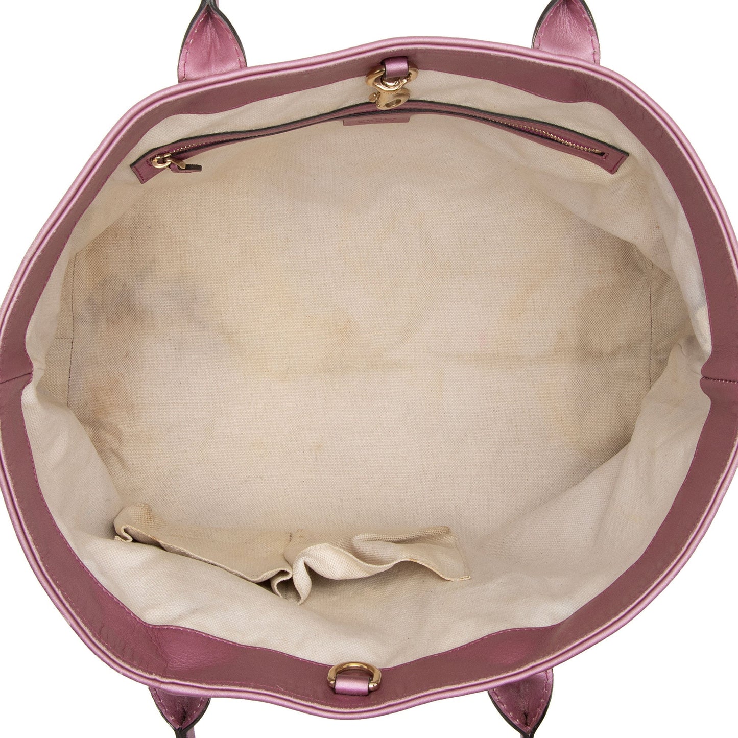 Gucci GG Canvas Metallic Leather Heart Bit Charm Medium Tote