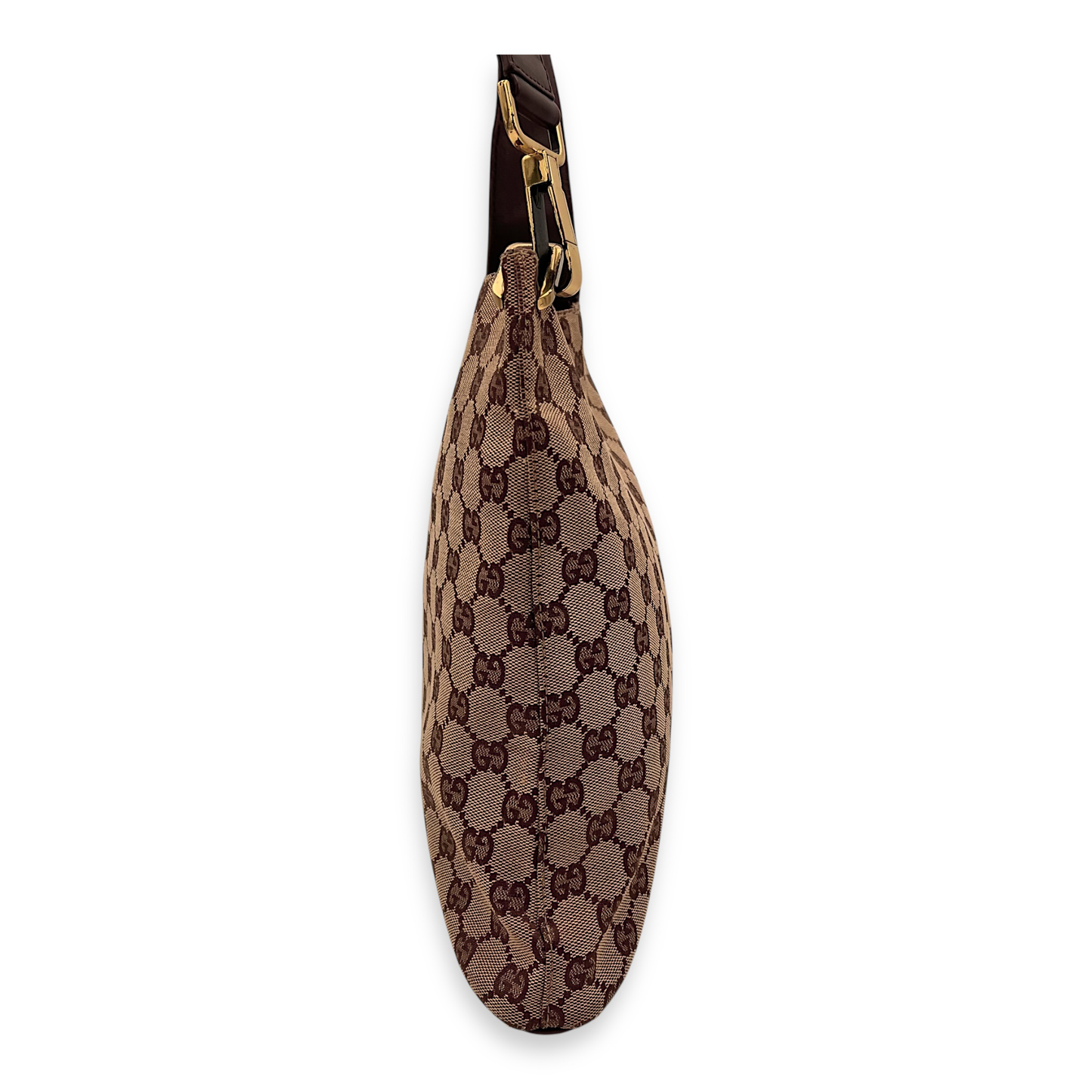 GG Shoulder Bag Brown in Canvas, Gold hardware