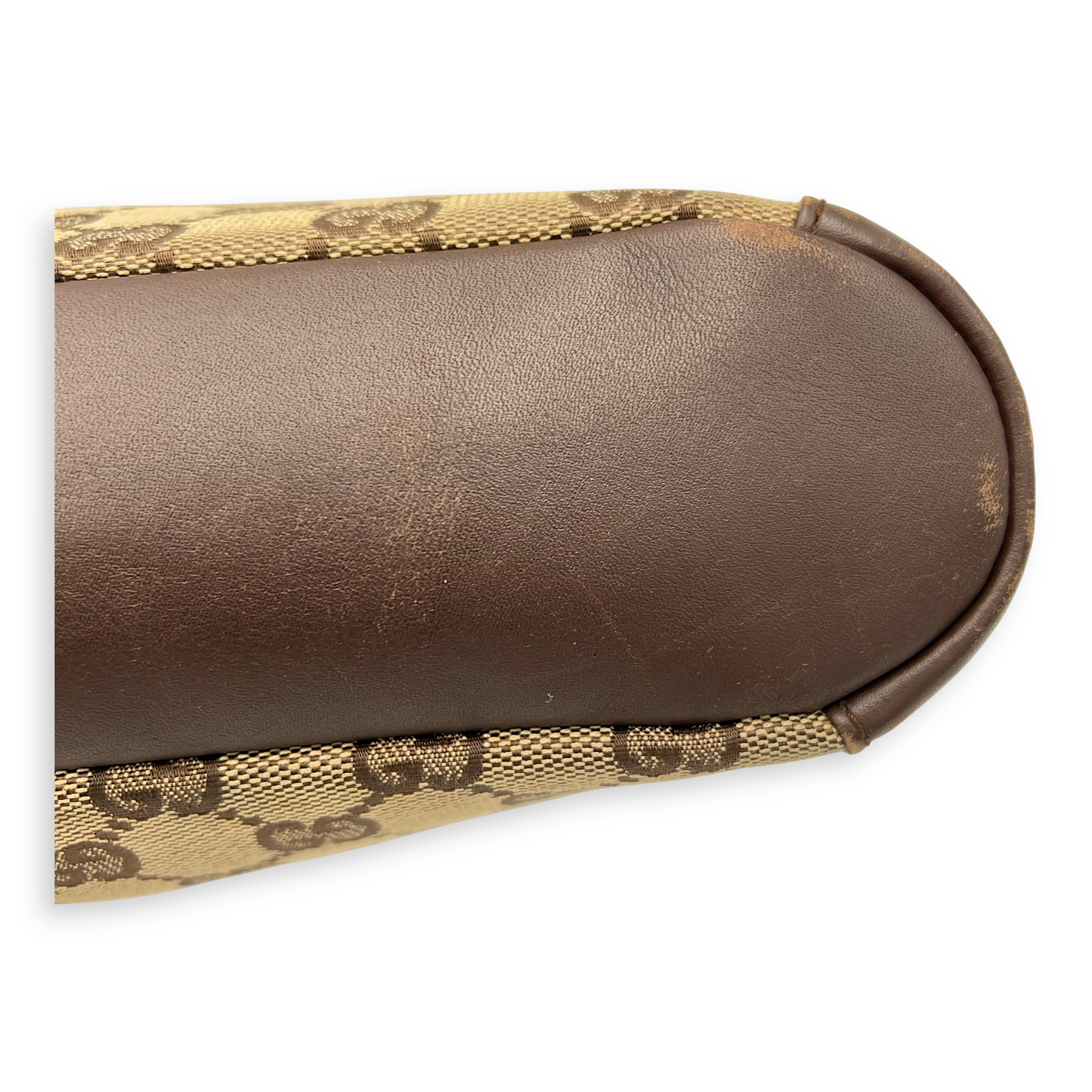 GG Shoulder Bag Brown in Canvas, Gold hardware