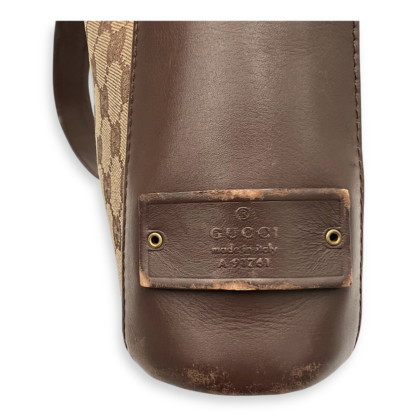 GG Shoulder Bag Brown in Canvas, Gold hardware