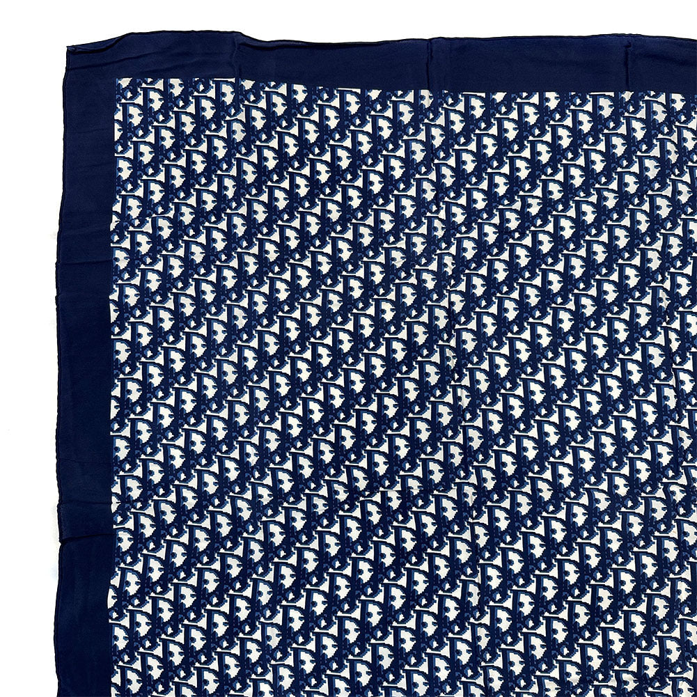 Christian Dior scarf silk Navy Trotter Women Used