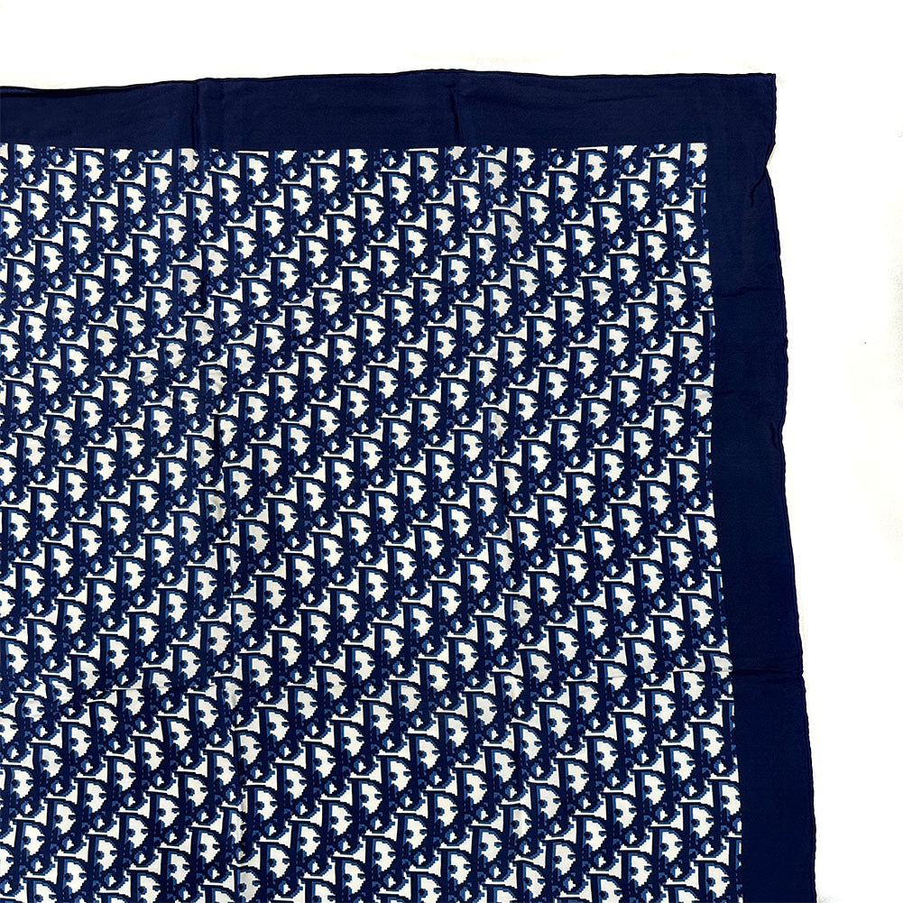 Christian Dior scarf silk Navy Trotter Women Used