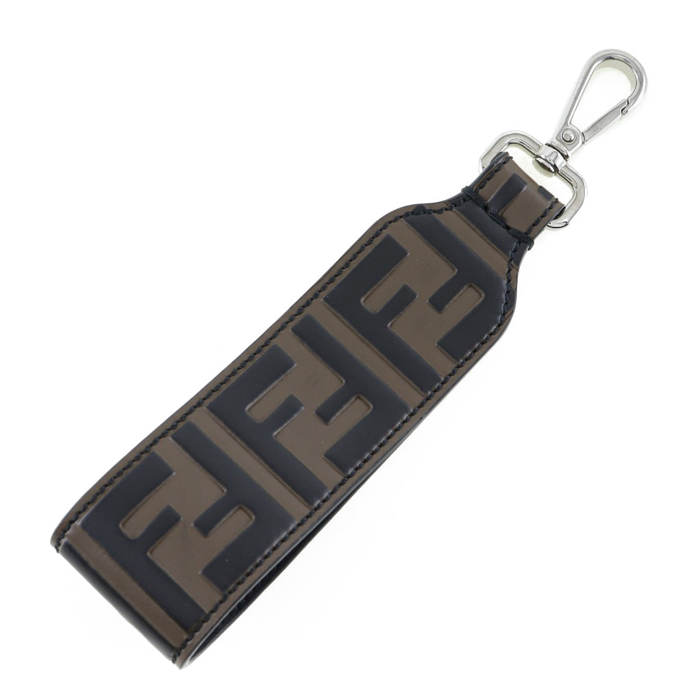 FENDI charm leather Brown key ring FF logo Women(Unisex) Used