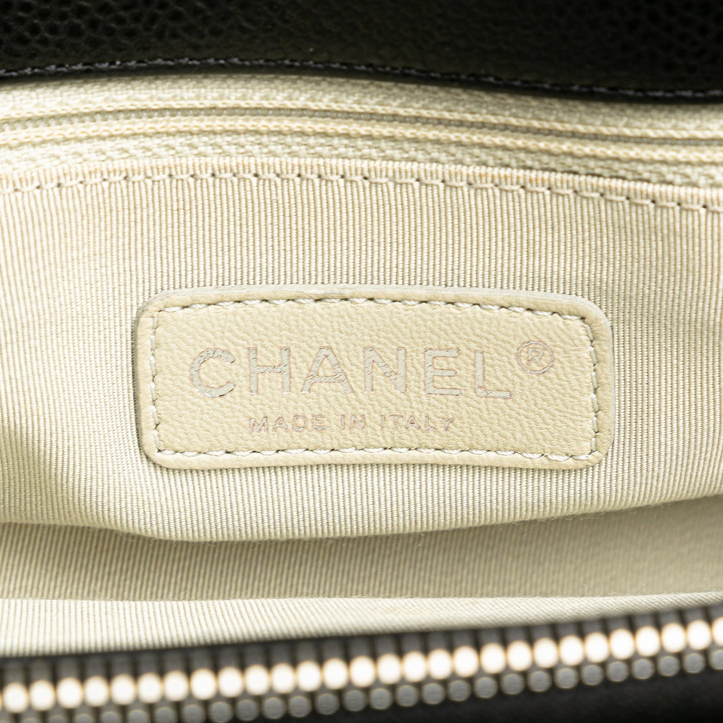 Black Chanel CC Quilted Caviar Chain Tote