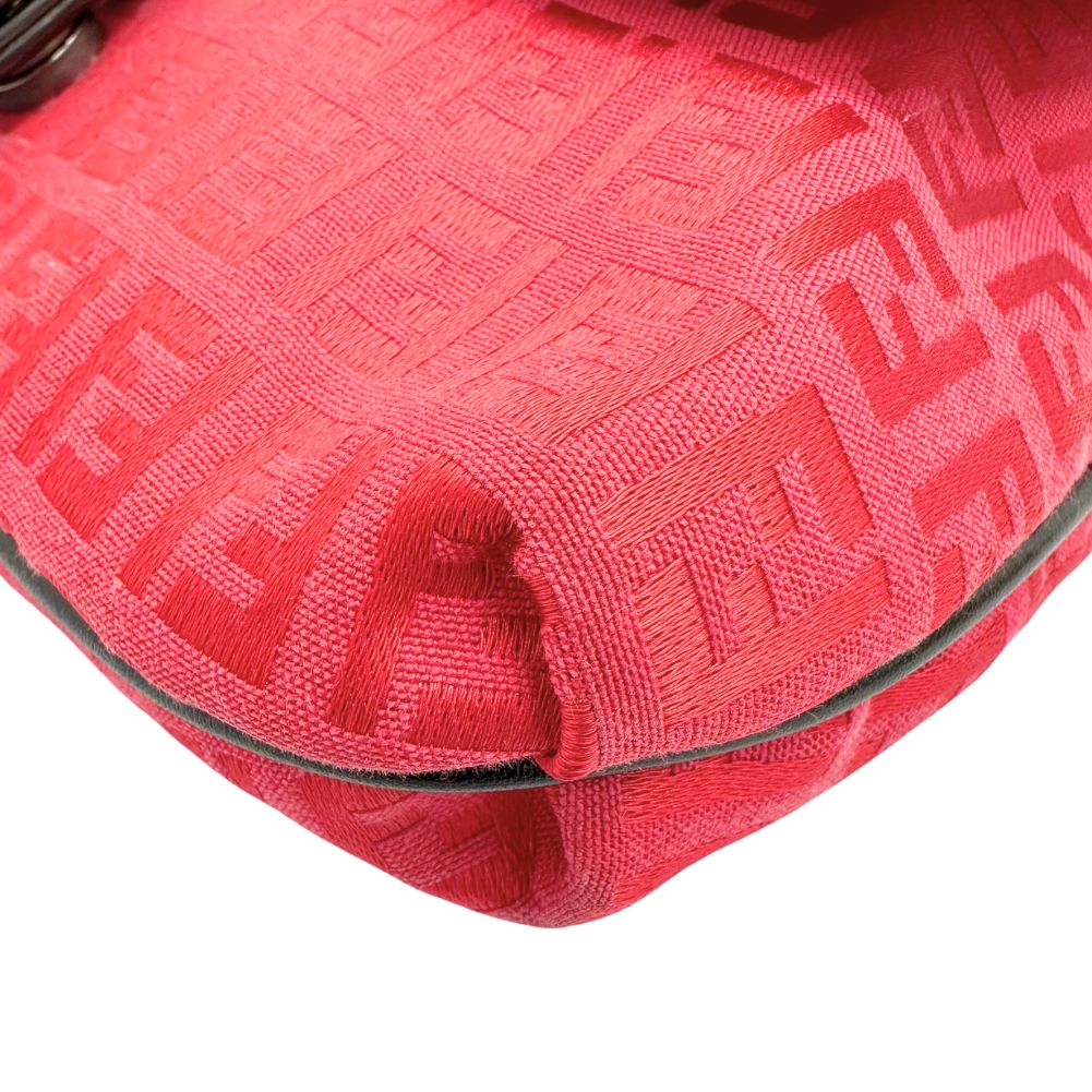 FENDI Shoulder Bag 8BT052 Canvas, leather Red Zucca Women Used