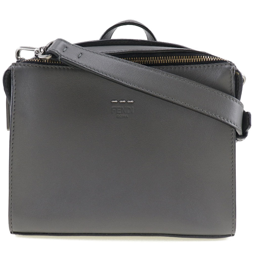 FENDI Handbag 7M0238O7B leather gray 2WAYShoulder mini messenger Women Used