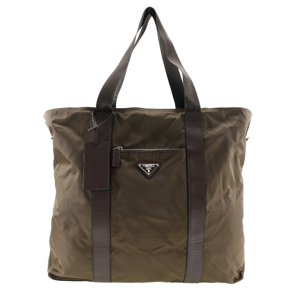 PRADA Boston Duffel bag Nylon khaki Women(Unisex) Used